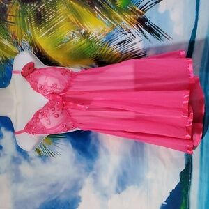 Spree intimates pink Baby doll Lingerie set size L NWT